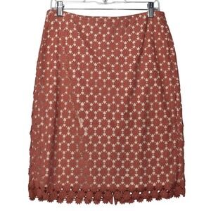 Talbots Lace Skirt Floral‎ Hem Lined Party Cocktail Career Size 6